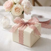 Artículo Cinta de encaje cinta de regalo cinta encaje rosa viejo 26mm 20m