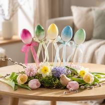 Artículo Tapón de flores Huevo de Pascua huevos de plástico de colores 4×5,5cm 10 piezas