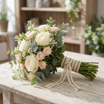 Artículo Cinta decorativa de yute con trabillas crema natural 25mm 10m