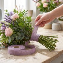 Artículo Cinta decorativa cinta lino violeta natural 25mm 20m