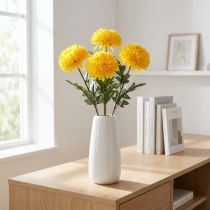 Artículo Dalia Flores Decorativas Artificiales Flor Amarilla L64cm Paquete de 3