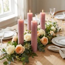 Artículo Velas lisas en velas rosas antiguas 50x300mm 4 piezas