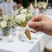Artículo Alfiler de boda con imán dorado 4,5cm