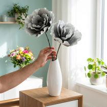 Artículo Flores de espuma grandes artificiales de espuma gris 85 cm 2 piezas