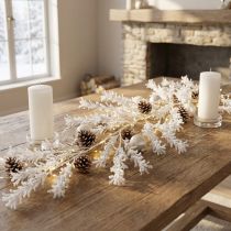 Artículo Rama artificial de invierno decorativa con escarcha, color blanco, 124 cm