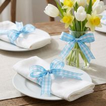 Artículo Cinta decorativa cuadros con borde de alambre azul 15mm L20m