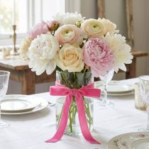 Artículo Cinta terciopelo decorativa Cinta de regalo Rosa 20mm 10m