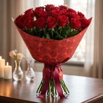 Artículo Papel manguito papel de seda rosas rojas 25cm 100m