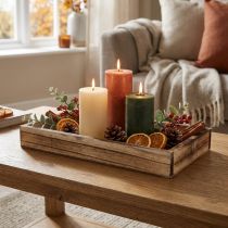 Artículo Bandeja de madera flameada bandeja decorativa decoración de mesa rústica 30×15×3cm