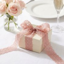Artículo Cinta de encaje corazones cinta decorativa encaje rosa viejo 25mm 15m