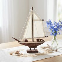 Artículo Velero decoración barco madera pino marrón 32×5×41cm