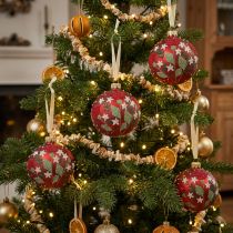 Artículo Bolas navideñas de cristal rojas bolas de árbol de Navidad prado Ø8cm 6ud