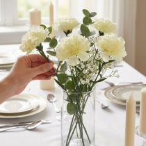 Artículo Clavel artificial blanco 6 piezas