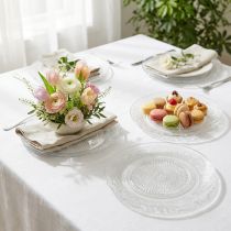 Artículo Plato de vidrio antiguo Ø25,5cm H2cm 6ud
