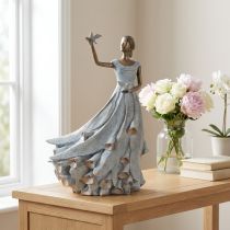 Artículo Figura de mujer pájaro. Escultura decorativa de diseño artístico para un estilo atemporal. 41 cm.