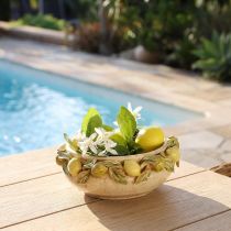 Artículo Cuenco de cerámica con limones – Cuenco decorativo mediterráneo para mesa y cocina Ø21,5cm H8,5cm