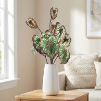 Artículo Begonia Plantas Artificiales Hoja Begonias Verde Púrpura 62cm