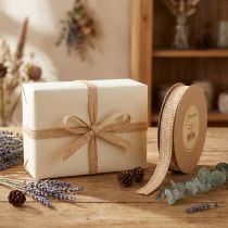 Artículo Cinta de regalo papel trenzado cinta de papel natural 20mm 10m