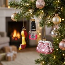 Artículo Adornos para árbol de Navidad, esmalte de uñas, bolso, zapatos de mujer (3 piezas)