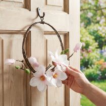 Artículo Anillo decorativo magnolia artificial primavera decoración para colgar Ø24cm