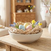 Artículo Fibras naturales de origen vegetal, fibra de yute, blanqueada, 300 g, decoración DIY, floristería