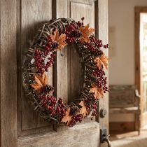 Artículo Gran corona decorativa Ø50cm de vides - corona de puerta natural de madera y sauce, versátil para decorar