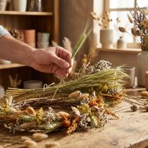 Artículo Set de flores secas DIY: decoración natural para ramas y coronas secas de 60 cm – Decoración rústica de larga duración