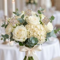 Artículo Aguja de diamante decoración de boda oro 7cm 9 piezas