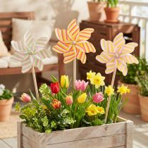 Artículo Estaca decorativa con forma de molino de viento para jardín, ideal para patio, jardín y balcón, 47 cm, 3 unidades.