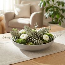 Artículo Conos Strobus decoración verde manzana blanco lavado 15-20cm 50 uds