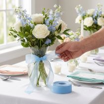 Artículo Cinta de organza en azul 40mm 50m
