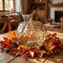 Artículo Decoración de calabaza de cristal, calabaza de cristal, decoración de mesa de otoño, Ø14cm H19cm