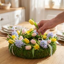 Artículo Corona de musgo como base versátil para ideas creativas de floristería y decoración, 20 cm, 4 piezas