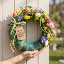 Artículo Cinta de regalo romana, no tejida, 6 cm de ancho, verde, para floristería, 75 m