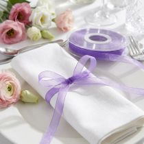 Artículo Cinta de organza cinta de regalo cinta morada orillo 6mm 50m