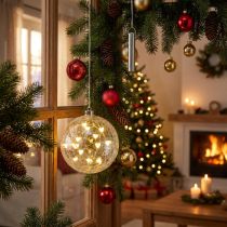 Artículo Bola de Navidad LED cadena de luces de cristal corazones Ø15cm