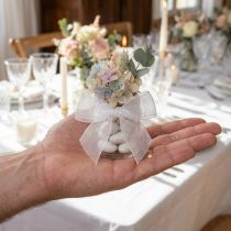 Artículo Cinta de organza cinta de regalo cinta blanca orillo 40mm 50m