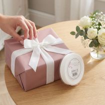 Artículo Cinta de terciopelo, cinta de regalo, cinta decorativa, terciopelo blanco, 20 mm de ancho, 10 m de largo