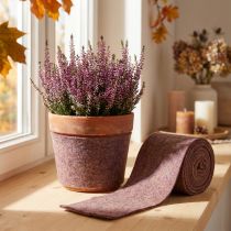 Artículo Cinta de fieltro bicolor de lana, 100% lana, morado/marrón, 15 cm x 5 m