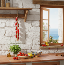 Artículo Percha decorativa pimiento rojo sobre hilo natural verano L60cm