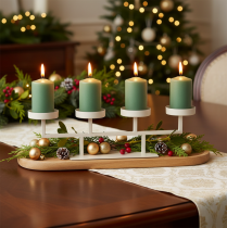 Artículo Candelabro moderno con cuatro platos para velas, 47 cm.