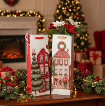 Artículo Bolsa de regalo con forma de botella, casa navideña y árbol de Navidad de 36 cm (2 unidades)