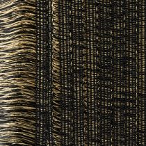 Artículo Ribete con flecos negros y dorados de 4 cm x 25 m - Ideal para decoración de coronas, cintas de luto y accesorios vintage.