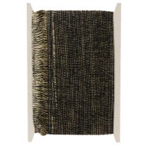Artículo Ribete con flecos negros y dorados de 4 cm x 25 m - Ideal para decoración de coronas, cintas de luto y accesorios vintage.