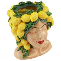 Artículo Busto de mujer macetero decoración limón Mediterráneo Al. 21,5 cm