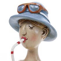 Artículo Figuras decorativas blancas azules de cóctel de busto femenino H10.5cm 2 piezas