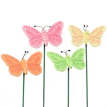 Artículo Decoración primaveral tapones florales mariposas decorativas de madera 24,5 cm 16 piezas