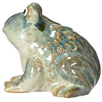 Artículo Figura de rana, decoración veraniega de cerámica para el hogar y el balcón, 12 cm.