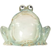 Artículo Figura decorativa de rana de cerámica, diseño detallado, encantadora idea de regalo, 13 cm