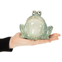 Artículo Figura decorativa de rana de cerámica, diseño detallado, encantadora idea de regalo, 13 cm